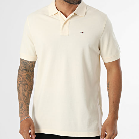 Tommy Jeans - Polo Manches Courtes Regular Fit Essential 2711 Jaune Clair