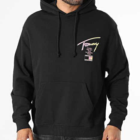 Tommy Jeans - Sweat Capuche Relaxed Fit Signature 3129 Noir