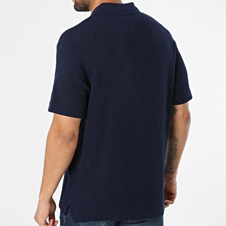 Tommy Hilfiger - Polo Manches Courtes Jacquard 3279 Bleu Marine