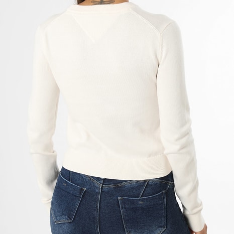 Tommy Jeans - Pull Femme Flag 2930 Beige Clair