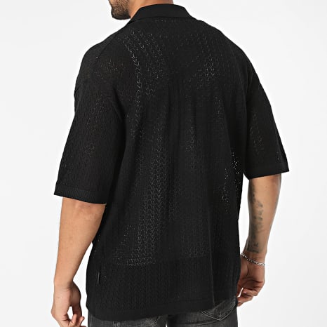 Classic Series - Chemise Manches Courtes Crochet Fanklin Noir