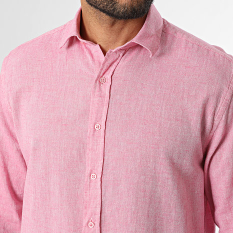 Classic Series - Camisa de manga larga regular fit 810 rosa jaspeado
