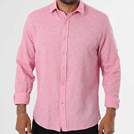 Classic Series - Camisa de manga larga regular fit 810 rosa jaspeado