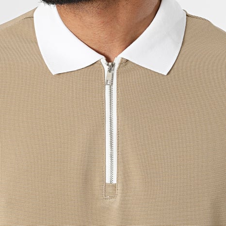 Frilivin - Ensemble Polo Manches Courtes Et Short Texturé 930 Camel Clair