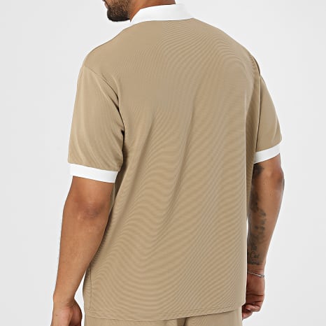 Frilivin - Ensemble Polo Manches Courtes Et Short Texturé 930 Camel Clair