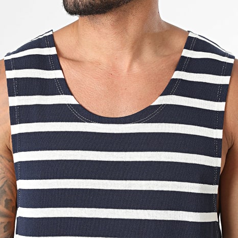 Frilivin - Débardeur A Rayures 327 Bleu Marine Blanc
