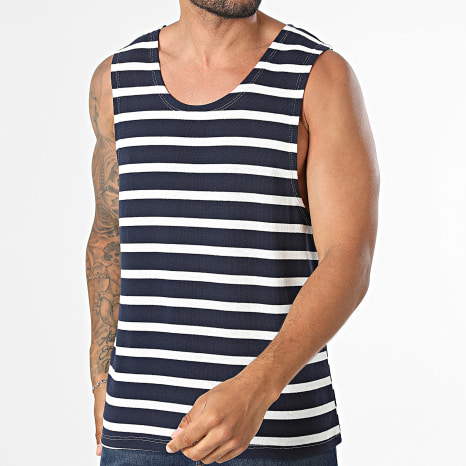 Frilivin - Débardeur A Rayures 327 Bleu Marine Blanc