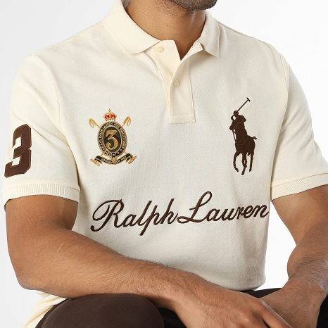 Polo Ralph Lauren - Polo Manches Courtes Classic Fit Big Player Beige