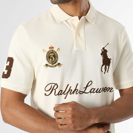 Polo Ralph Lauren - Polo Manches Courtes Classic Fit Big Player Beige