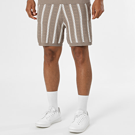 Frilivin - Ensemble Polo Manches Courtes Et Short Jogging Ajouré 71A Taupe Beige Clair