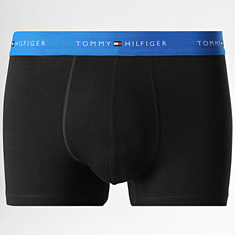 Tommy Hilfiger - Lot De 3 Boxers 3890 Noir Bleu Clair Bleu Roi Saumon