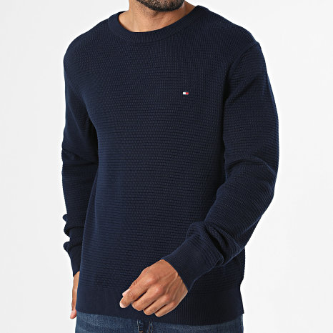 Tommy Hilfiger - Pull Seasonal Structure Crew Neck 2799 Bleu Marine