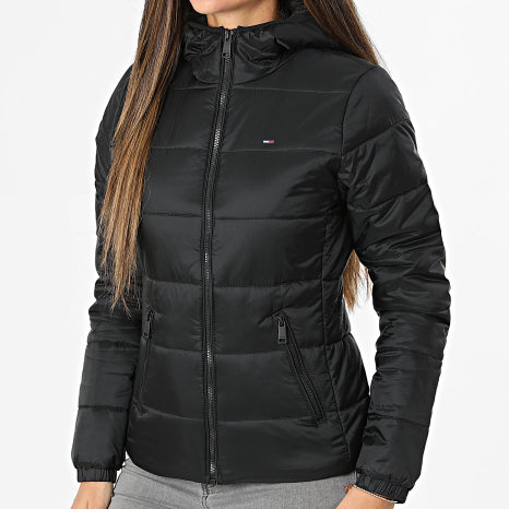 Tommy Jeans - Doudoune Slim Zippée Capuche Femme Hooded Padded 0959 Noir