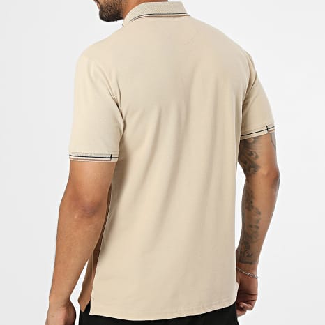Classic Series - Polo Manches Courtes 005 Camel Beige Bleu Marine