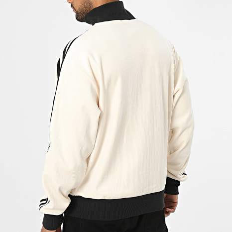 Adidas Originals - Veste Zippée A Bandes Velour Classic KQ5546 Beige