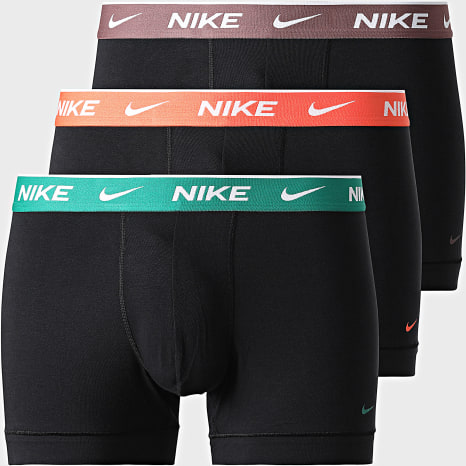 Nike - Lot De 3 Boxers Essential Cotton Stretch KE1284 Noir Vert Orange Violet
