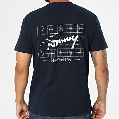 Tommy Jeans - Tee Shirt Regular Fit Sign Flag 3177 Bleu Marine
