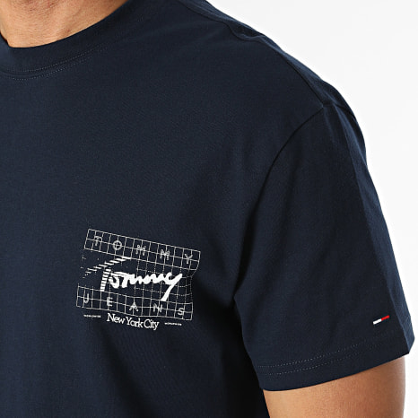 Tommy Jeans - Tee Shirt Regular Fit Sign Flag 3177 Bleu Marine