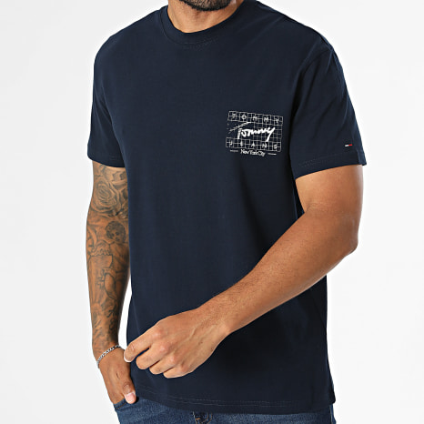 Tommy Jeans - Tee Shirt Regular Fit Sign Flag 3177 Bleu Marine