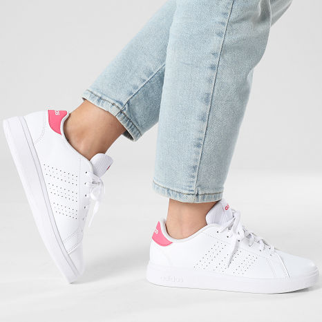 Adidas Sportswear - Baskets Femme Advantage Base 2.0 J KJ4247 Footwear White Real Pink