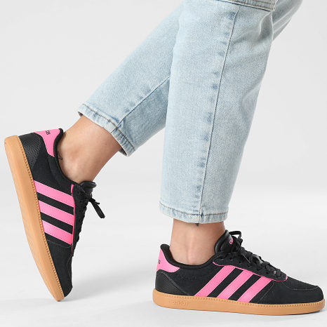 Adidas Performance - Zapatillas Mujer Breaknet Sleek J KJ4437 Negro Core Rosa Límpido