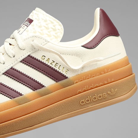 Adidas Originals - Baskets Femme Gazelle Bold J KI4559 Cream White Maroon Gold Metallic