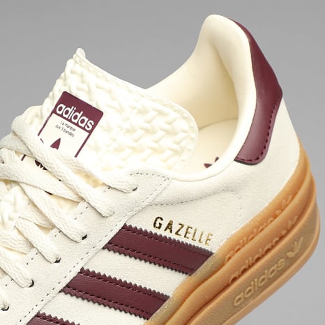 Adidas Originals - Baskets Femme Gazelle Bold J KI4559 Cream White Maroon Gold Metallic