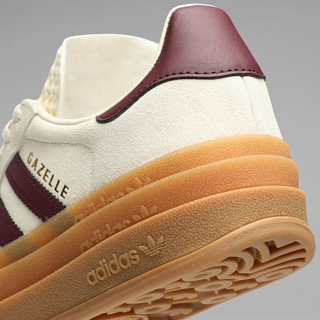 Adidas Originals - Baskets Femme Gazelle Bold J KI4559 Cream White Maroon Gold Metallic