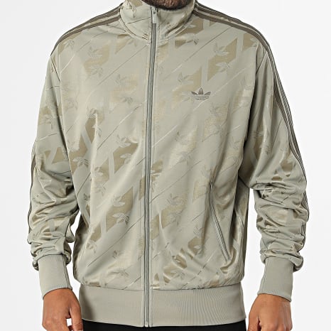 Adidas Originals - Veste De Sport A Bandes Monogram Firebird IA4537 Vert Kaki Clair
