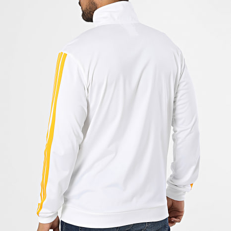 Adidas Sportswear - Veste De Sport A Bandes Real Madrid DNA KG2949 Blanc Jaune
