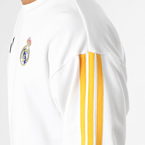Adidas Sportswear - Sweat Crewneck A Bandes Real Madrid DNA KG2952 Blanc