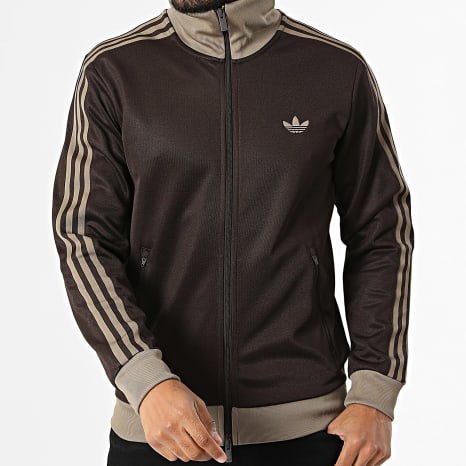 Adidas Originals - Veste Zippée A Bandes Beckenbauer KT5042 Marron