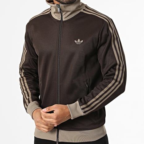 Adidas Originals - Veste Zippée A Bandes Beckenbauer KT5042 Marron