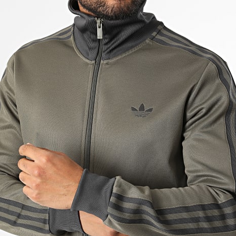 Adidas Originals - Veste Zippée A Bandes Beckenbauer KT5043 Vert Kaki