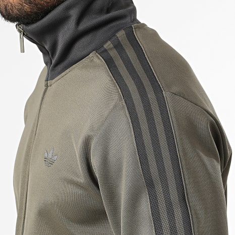 Adidas Originals - Veste Zippée A Bandes Beckenbauer KT5043 Vert Kaki