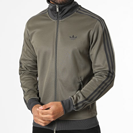 Adidas Originals - Veste Zippée A Bandes Beckenbauer KT5043 Vert Kaki