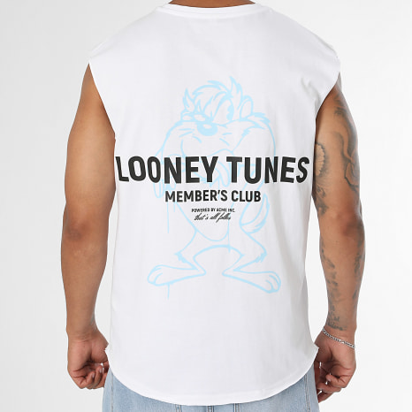 Séries TV et Films - Tee Shirt Sans Manches Taz Rpst Blanc Bleu Clair