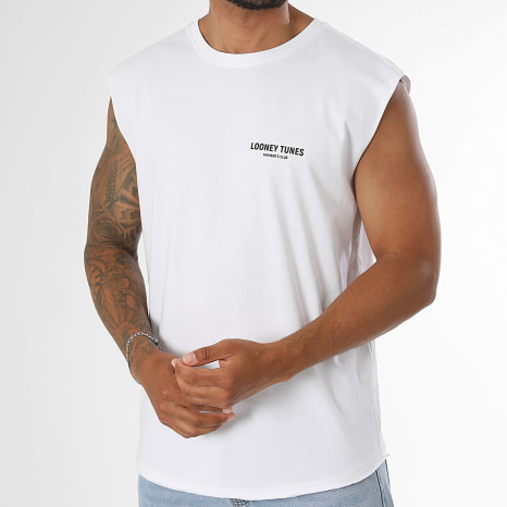 Séries TV et Films - Tee Shirt Sans Manches Taz Rpst Blanc Bleu Clair