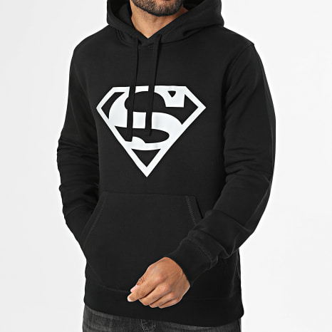 Superman - Sweat Capuche Logo Noir Argent