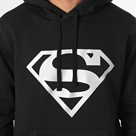 Superman - Sweat Capuche Logo Noir Argent
