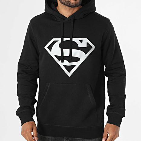 Superman - Sweat Capuche Logo Noir Argent
