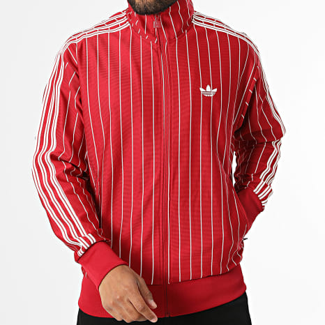 Adidas Originals - Veste Zippée Firebird Pinestripes KR7227 Rouge