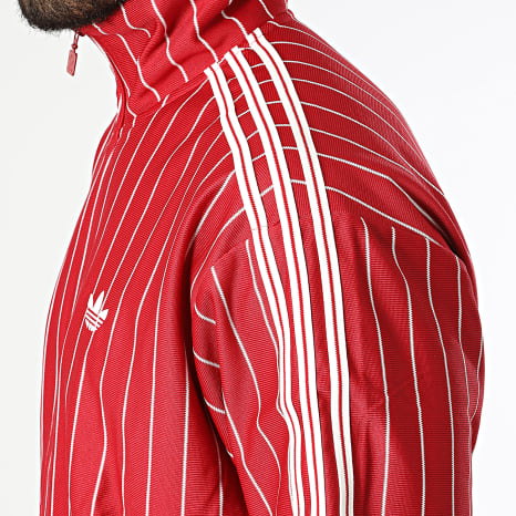 Adidas Originals - Veste Zippée Firebird Pinestripes KR7227 Rouge