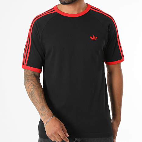 Adidas Originals - Camiseta A Rayas 3 Stripes KW0121 Negro Rojo