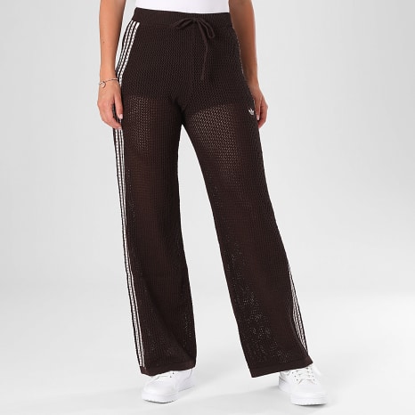 Adidas Originals - Pantalon Jogging Ajouré A Bandes Femme Crochet TP KE0201 Marron