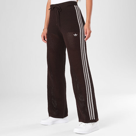 Adidas Originals - Pantalon Jogging Ajouré A Bandes Femme Crochet TP KE0201 Marron