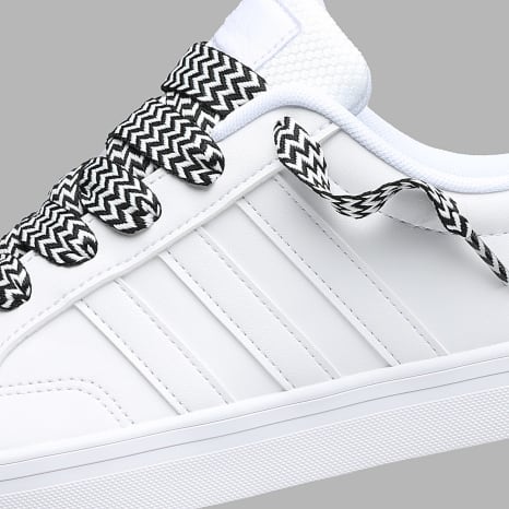 Adidas Sportswear - Baskets VS Pace 2.0 HP6012 White x Superlaced Gros Lacet Blanc Noir
