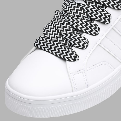 Adidas Sportswear - Baskets VS Pace 2.0 HP6012 White x Superlaced Gros Lacet Blanc Noir
