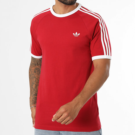 Adidas Originals - Tee Shirt A Bandes 3 Stripes KT5052 Rouge Blanc