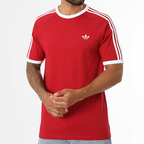 Adidas Originals - Tee Shirt A Bandes 3 Stripes KT5052 Rouge Blanc